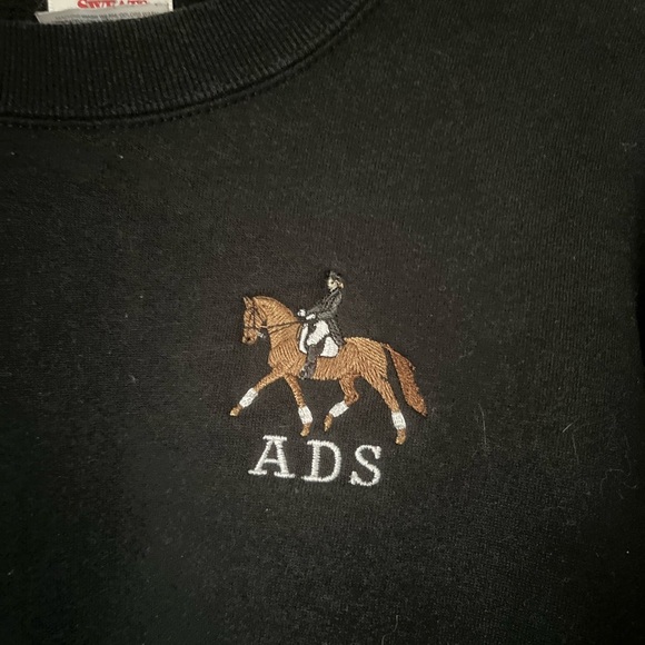 Vintage 90s JERZEES ADS Crewneck Sweater with equestrian logo - Picture 2 of 8